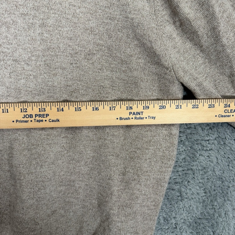 King Ranch Sweater Mens L Heather Beige 100% Wool 1/4 Zip Padded Shoulders - Picture 5 of 7
